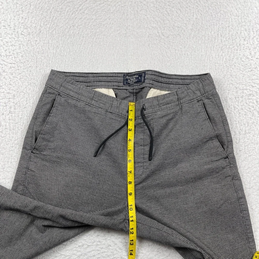 Abercrombie & Fitch Langdon Skinny Pants Mens Large Black White Stretch‎ Joggers